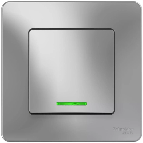 ВЫКЛ.1-кл..С/У подсветка, 10А 250B, АЛЮМИН. BLNVS010113