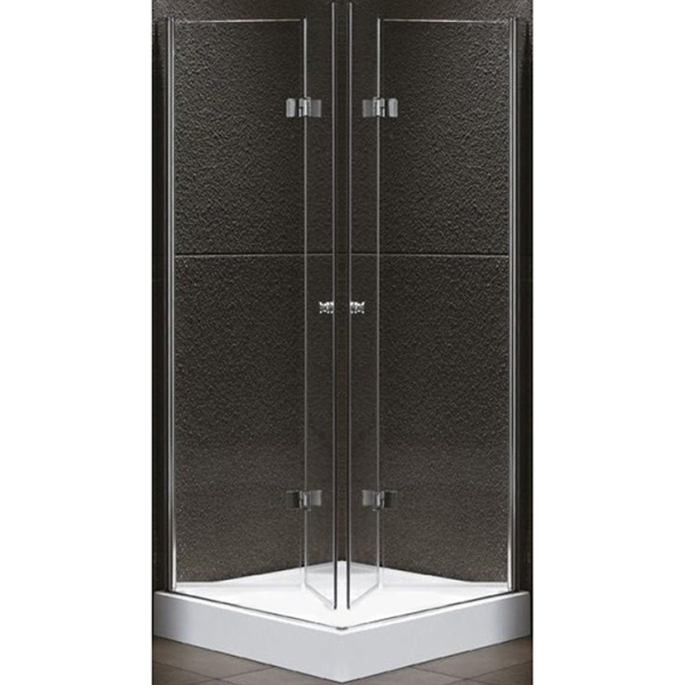 Душевой уголок Cezares Elena W-AS-2 80x80 ELENA-W-AS-2-80-C-Cr профиль Хром стекло прозрачное