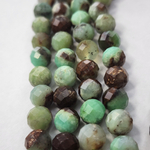 Хризопраз, мята с шоколадом), шар огранка 8.5мм, цена за нить 19см