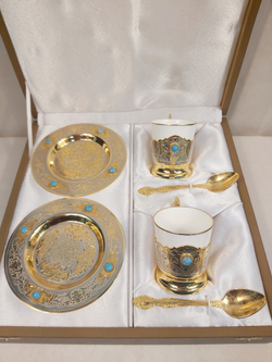 Кофейный набор на 2 персоны "Бирюза"