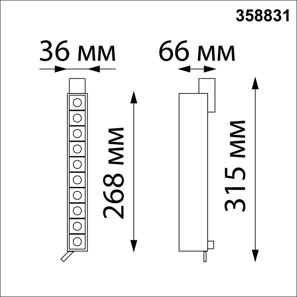 358831 PORT NT22 228 черный Светильник трековый однофазный трехжильный IP20 LED 4000K 16W 220V ITER