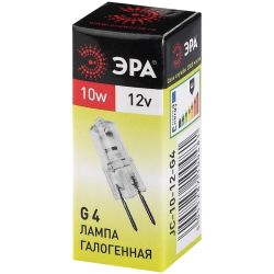 Лампа галогенная ЭРА G4-JC-10W-12V G4 10Вт капсула теплый белый свет | Лампы галогенные Капсульные (G4, G9)