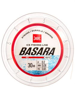Леска монофильная зимняя Lucky John BASARA Red 30м, 0.08мм