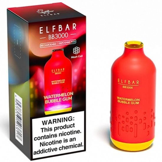 Одноразовая электронная система доставки никотина Elf Bar BB3000 Арбузная жвачка