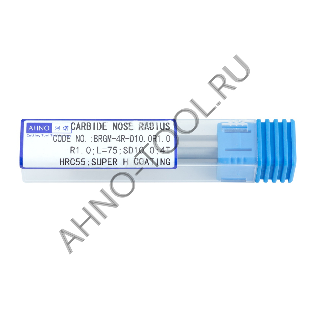 Фреза твердосплавная радиусная  10мм (L=75, l=25, хв=10) Z4 35° по стали, нержавеющей стали, чугуну,