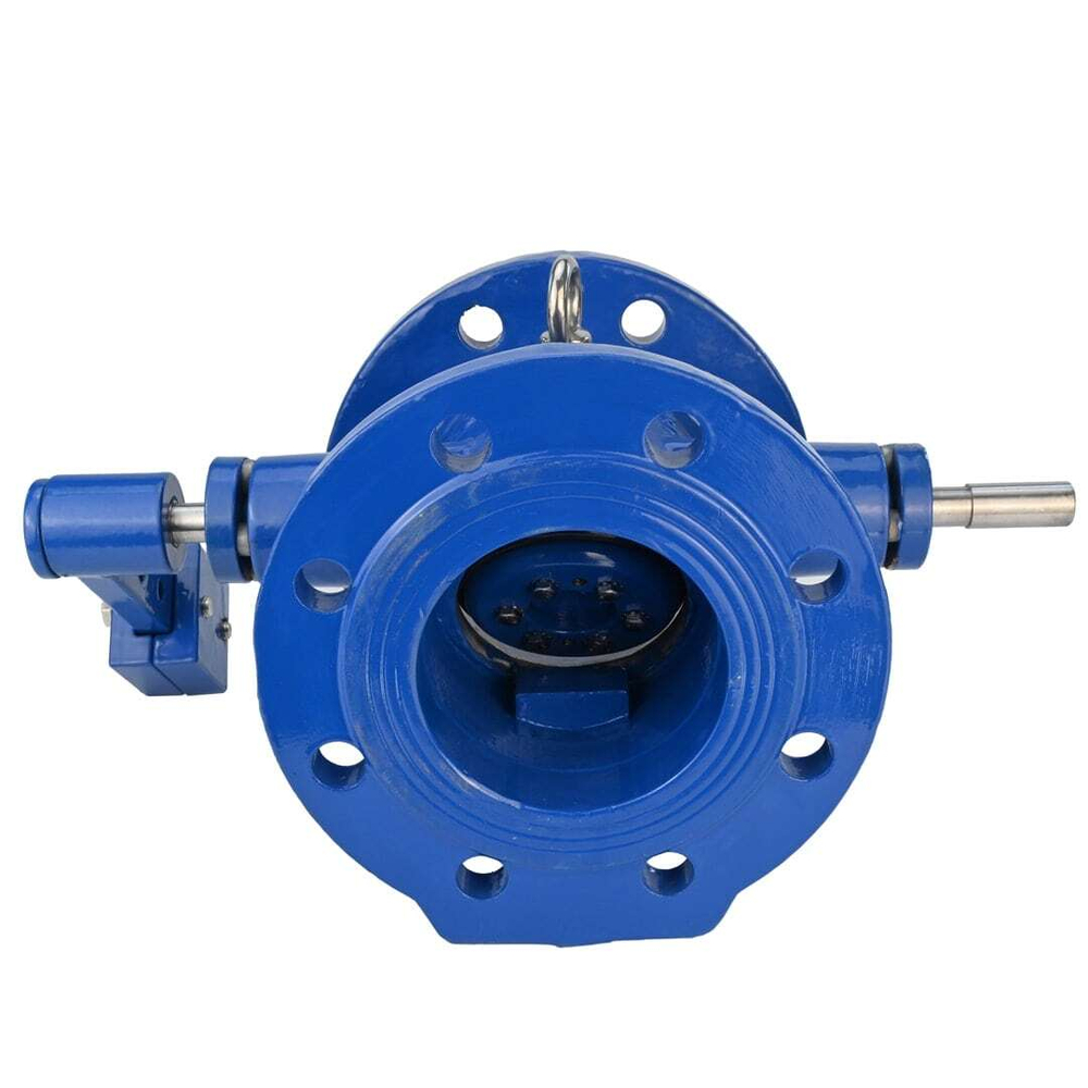 Swing check valve Elephant VCD1313E-F body material - cast iron GGG50, seal - EPDM, disc - cast iron GGG50, flanged, with swashplate and counterweight