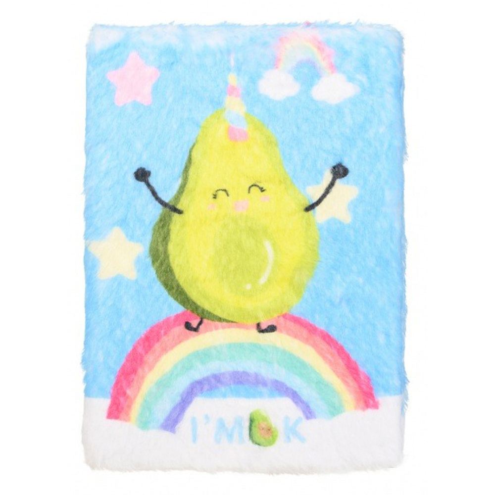 Блокнот детский Basir, формат А5, серия "Авокадо", переплет с мехом, 21.5*15.5 см, 80 листов, 4 цвета ассорти