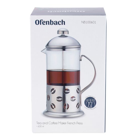 Френч-пресс 600 мл. Ofenbach NB 100601 стекло, нержавеющая сталь