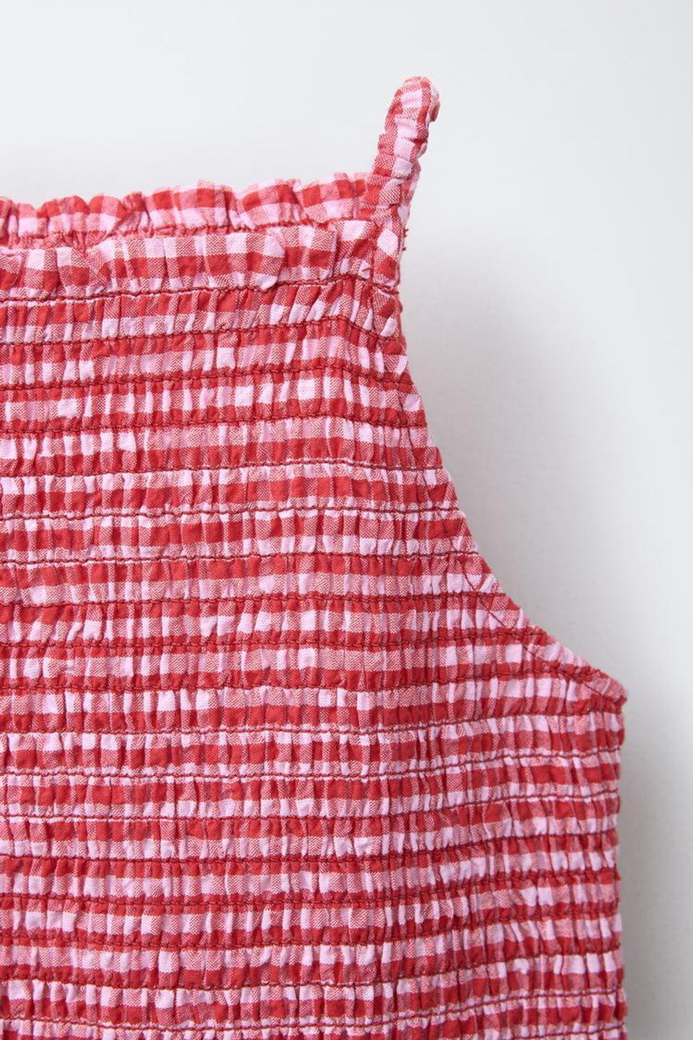 ZARA ТОП-ХАЛТЕР В КЛЕТКУ ВИШИ, КРАСНЫЙ