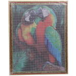 Алмазная мозаика на подрамнике с полным заполнением «МИР ЯРКИХ КРАСОК», попугаи, 40*50см