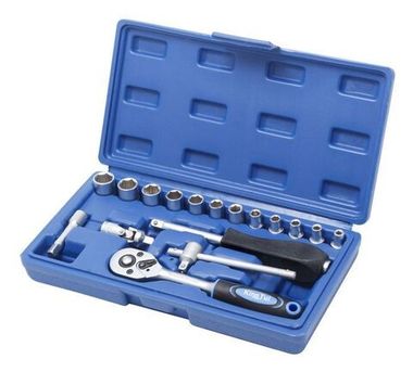 Набор инструментов 17пр., 1/4'',6гр. (4-13мм) KINGTUL profi KT-17