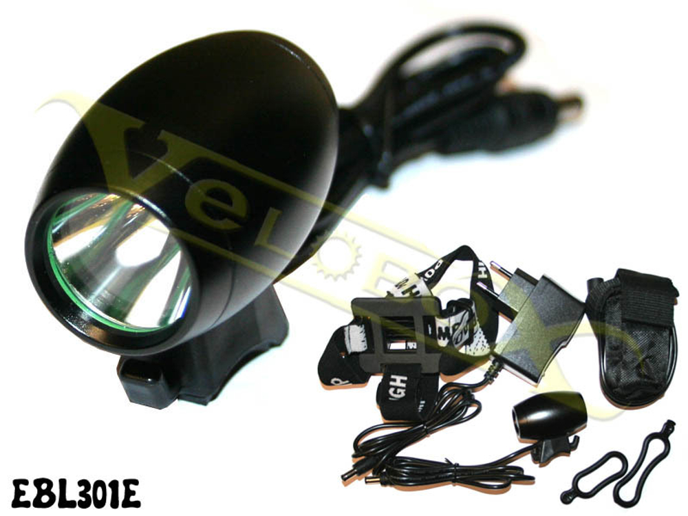 Фара CREE XM-L2 T6, 900Lm, ш34мм, крепёж на руль и голову, аккумул. 6Ач, зарядник 8,4v, инд уп EBL30