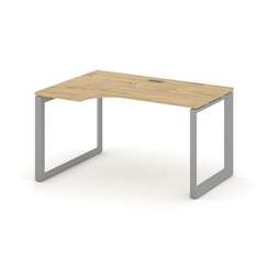 Style Project Стол рабочий эргономичный SN-59O.SPA-022(L) Тиквуд Светлый/Металл Серый/Серебро Заглуш