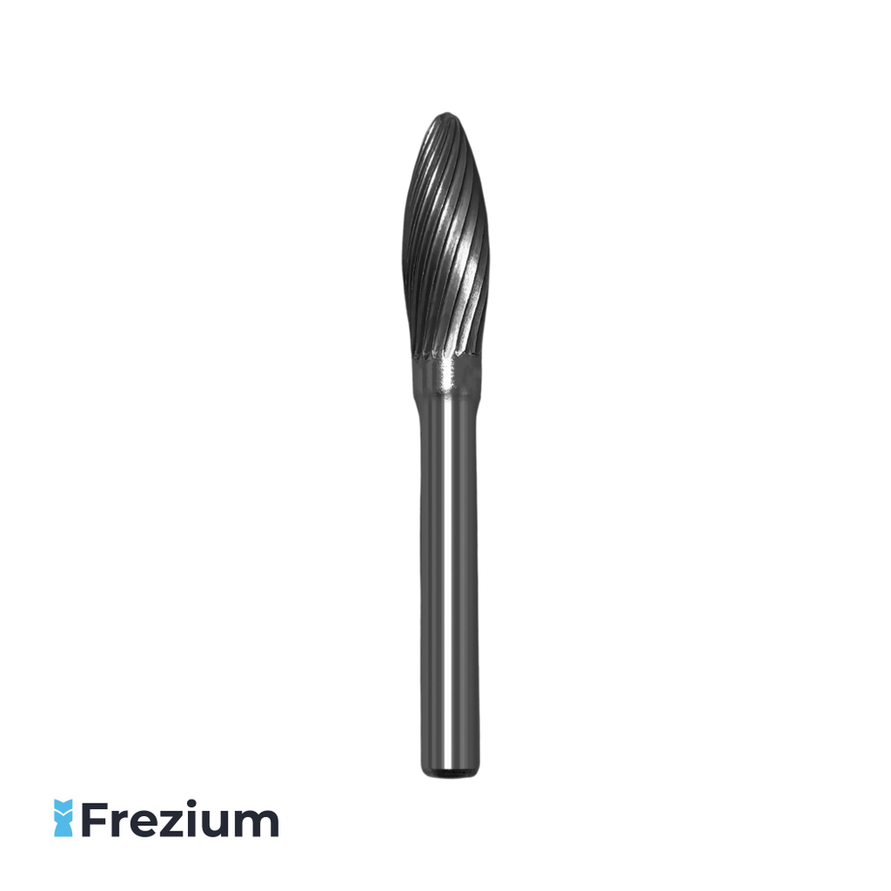 Борфреза твердосплавная по металлу 9x6x25x68 мм; Форма H