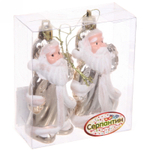 Елочные игрушки «Дед Мороз в кафтане» 7,5 см (набор 2 шт), Шампань