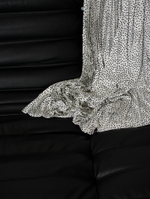 Юбка горох, плиссе, шелк, белая