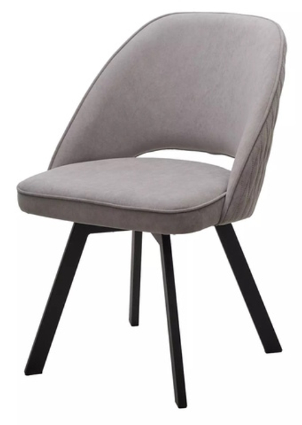 Стул DUNA 360 град. поворот. B22 Серый, велюр / черный каркас, М-City