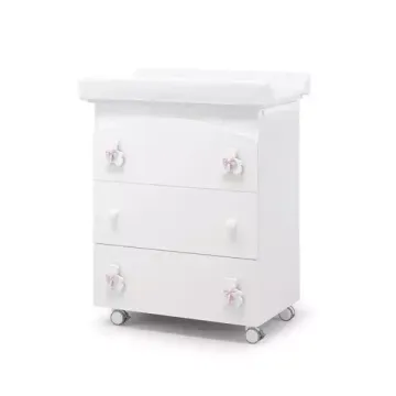 Пеленальный комод Erbesi Dudu White/Rosa