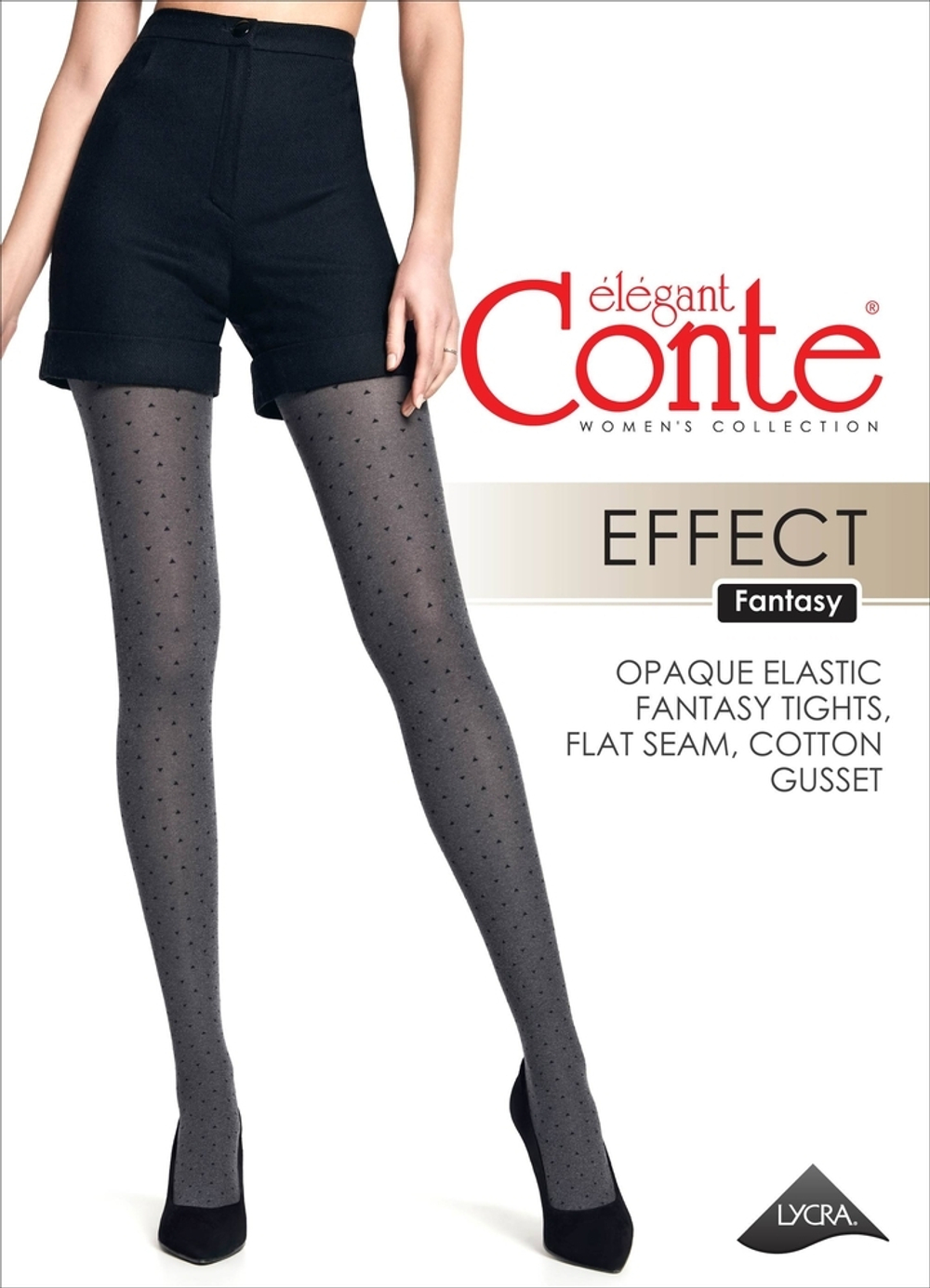 CONTE EFFECT Меланжевые Колготки женские с рисунком «ромбы»