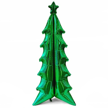 К 3D Фигура Новогодняя елка Зеленый Голография 165 см.