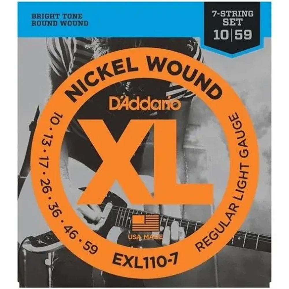 D`ADDARIO EXL110-7 Набор струн для 7 струнной электрогитары,  никель, 010-059.