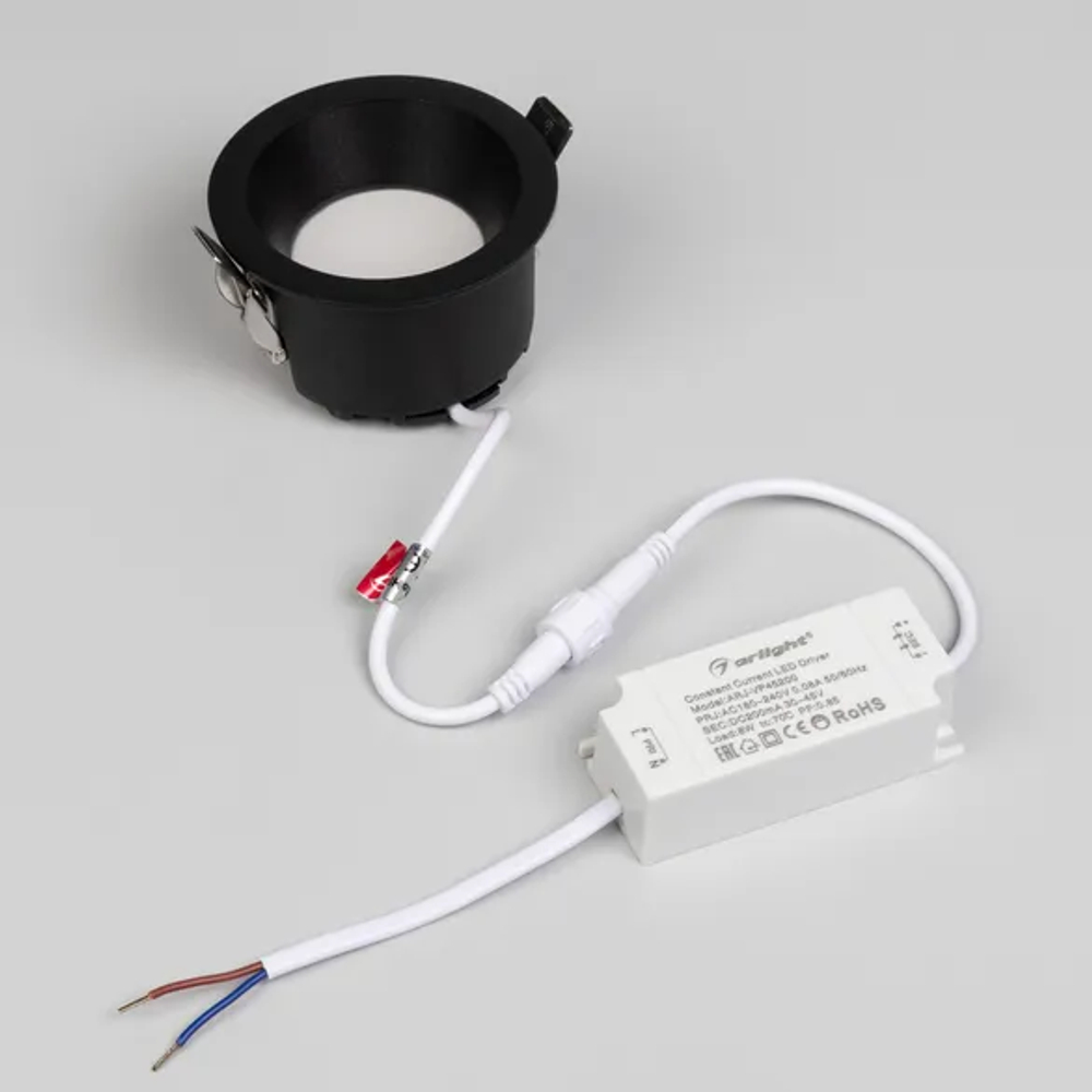 Светильник MS-DROP-BUILT-R84-8W Day4000 (BK, 85 deg, 230V) (Arlight, IP54 Металл, 5 лет) 041492