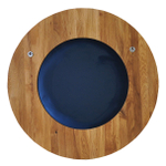 Зеркало настенное круглое, 81 81, Пиафорте, в раме, коричневое, Dipriz