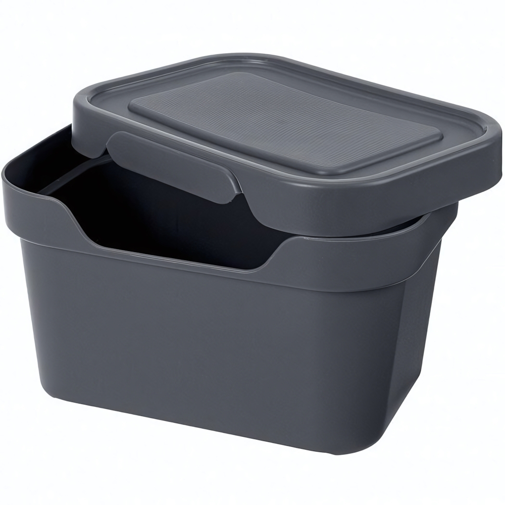 Ящик с крышкой универсальный "luxe", 189х132х110 мм, 1,9л (серый)