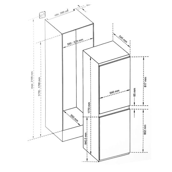 Встраиваемый холодильник SCANDILUX CFFBI 249 E