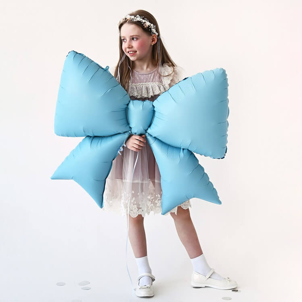 Шар Бант голубой, сатин