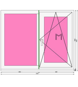 Пластиковое окно 1000 х 1250 ТермА Эко + Москитная сетка