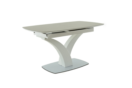 Стол Аврора Нотр Дам MODERNE стекло OPTIWHITE 1400(1800)*850, Капучино