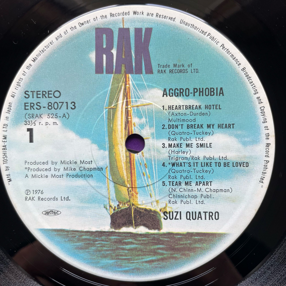 Винтажная виниловая пластинка LP Suzi Quatro Aggro Phobia (Япония 1976) (Оби)