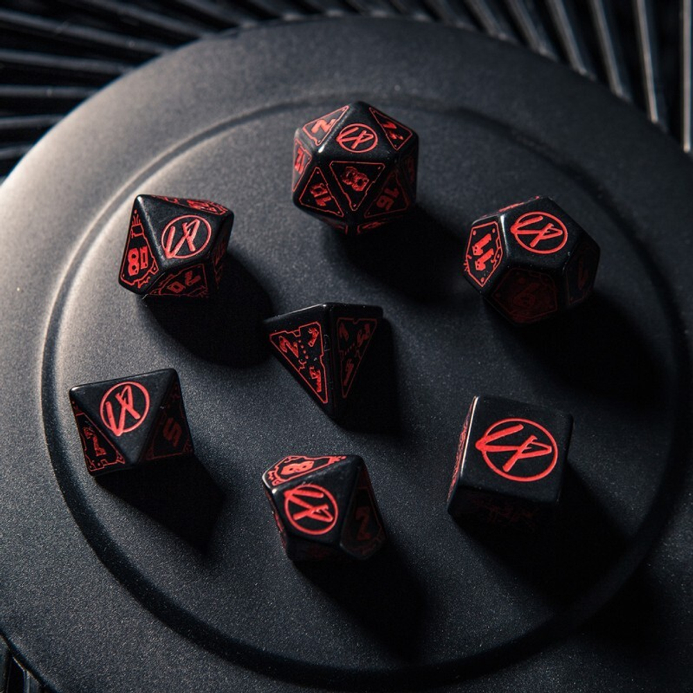 Cyberpunk Red Dice Set - Blood over Chrome