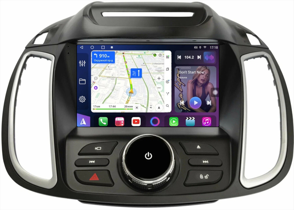 Магнитола для Ford Kuga 2 2012-2019 (без SYNC, рамка с кнопками тип 1) - FarCar BM9-8029F1A монитор 9.5" QLED на Android 14, TS10, 4+32Гб, CarPlay, 4G SIM-слот