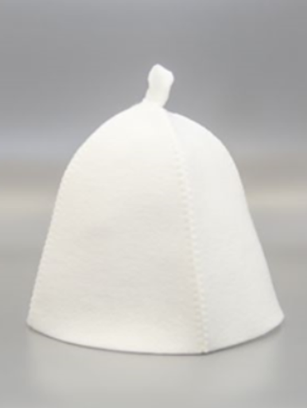 Шапка банная из войлока, белая, Ш001