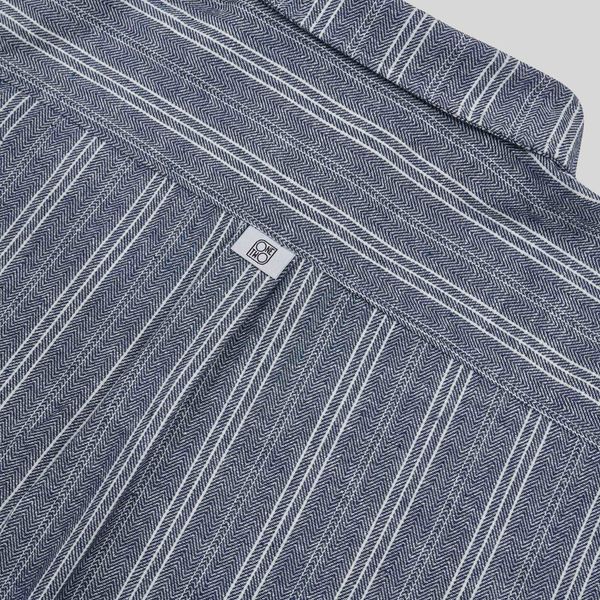 Рубашка Oversized Striped Shirt Blue синяя - фото 9