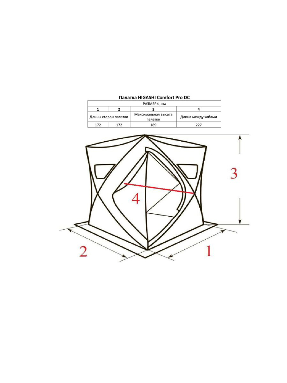 Палатка для зимней рыбалки HIGASHI Comfort Pro DC