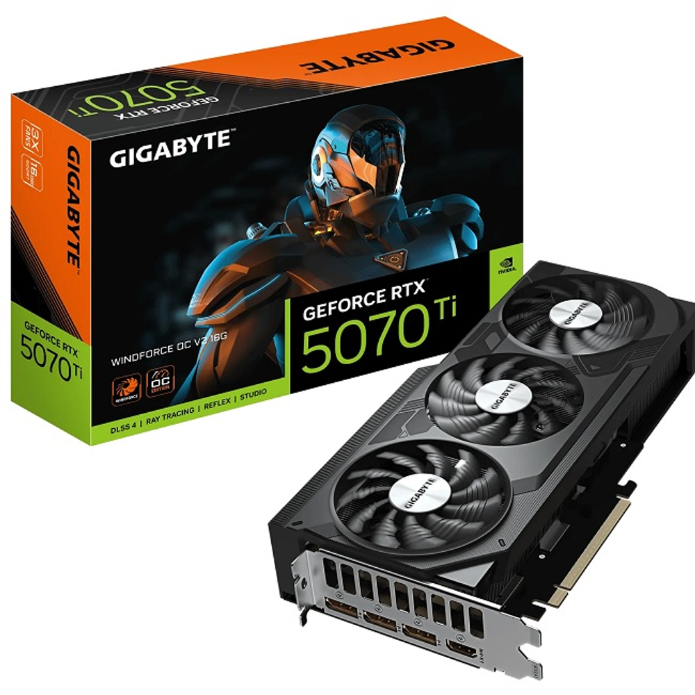 Видеокарта GIGABYTE GeForce RTX 5070 Ti WINDFORCE OC V2 16GB (GV-N507TWF3OCV2-16GD)