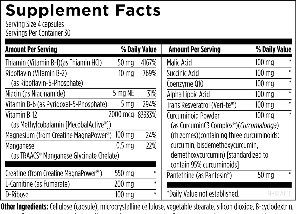 Designs For Health - MitochondrialNRG 120 capsules