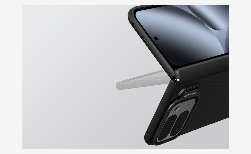 Чехол с MagSafe на Google Pixel 10 Pro Fold, серия Super Frosted Shield Prop Magnetic (версия с прозрачной откидной крышкой объектива) от Nillkin