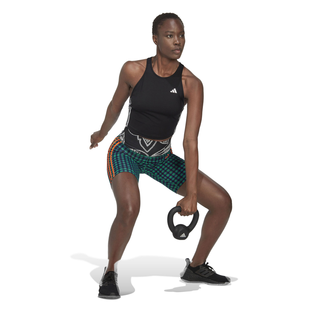 Женская теннисная майка adidas AEROREADY Made For Training 3-Stripes Crop Tank Top Women - Black, White