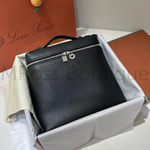 Рюкзак женский Loro Piana Extra Pocket Backpack черный кожаный
