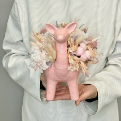 Sweet llama интерьерная композиция в кашпо с сухоцветами и стабилизированными цветами