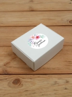 Наклейка стикер матовая круглая 30 мм 2800 шт "100% Натурально"