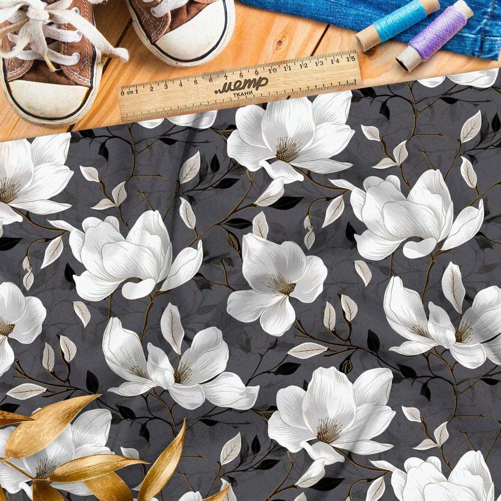 Ткань премиум шифон отцветающая клумба