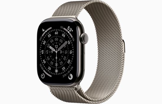 Умные часы Apple Watch Series 11, 42 mm, Natural Titanium, Natural Milanese Loop