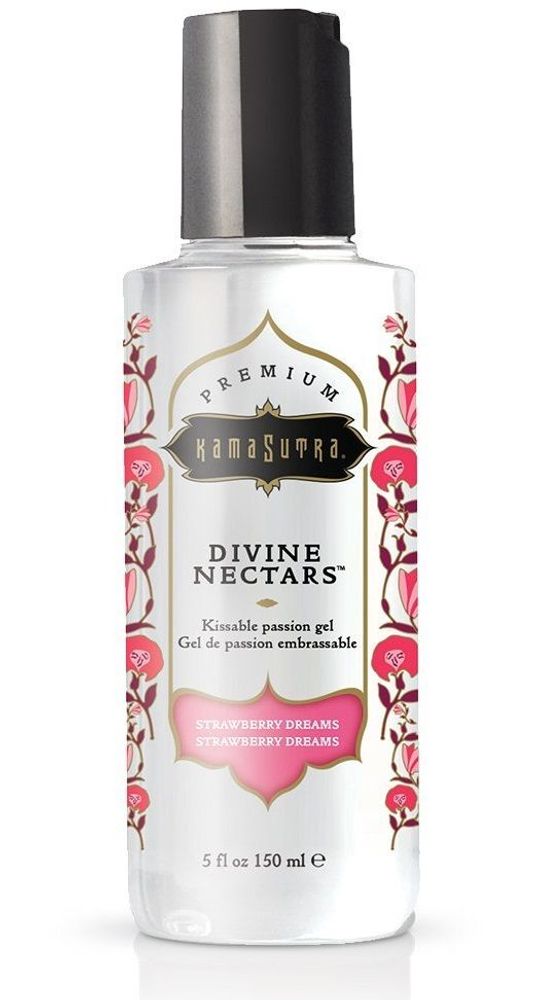 Гель-лубрикант на водной основе Divine Nectars Strawberry Dream с ароматом клубники - 150 мл.