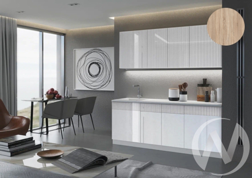 Кухня Оливия NEW 2;0м (белый/белый глянец холодный/сонома)