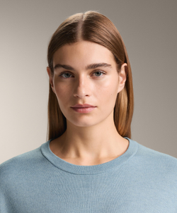 Oysho Джемпер с круглым вырезом, небесно-голубой